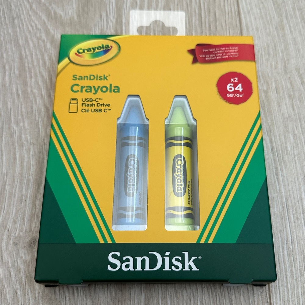 Sandisk Crayola USB-C Flash Drive - Cerulean and Electric Lime - 64GB